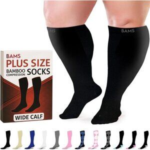Plus Size Compression Socks Wide Calf XL XXL XXXL – Graduated Knee-High Support